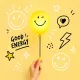 Dětské noční světlo MOB Bubbly Light Smiley World žlutá