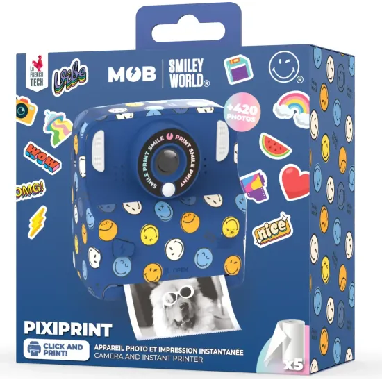 Dětský fotoaparát MOB Pixismiley Printing Camera modrá Dětský fotoaparát MOB Pixismiley Printing Camera modrá