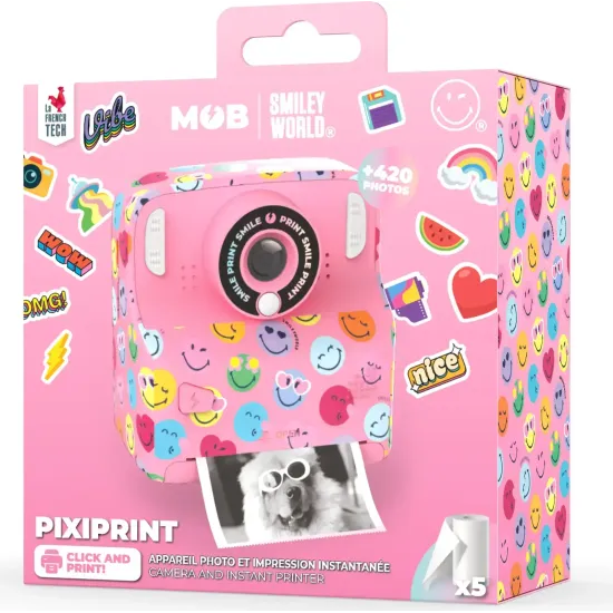 Dětský fotoaparát MOB Pixismiley Printing Camera růžová