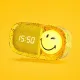 Dětský budík a noční světlo MOB Dreamy Clock Smiley žlutá