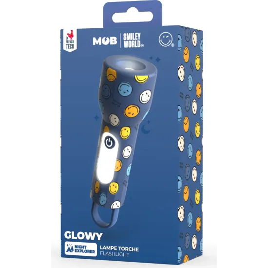 Dětská svítilna MOB Glowy Smiley Flashlight modrá