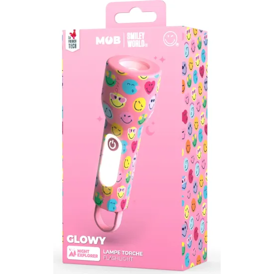 Dětská svítilna MOB Glowy Smiley Flashlight růžová