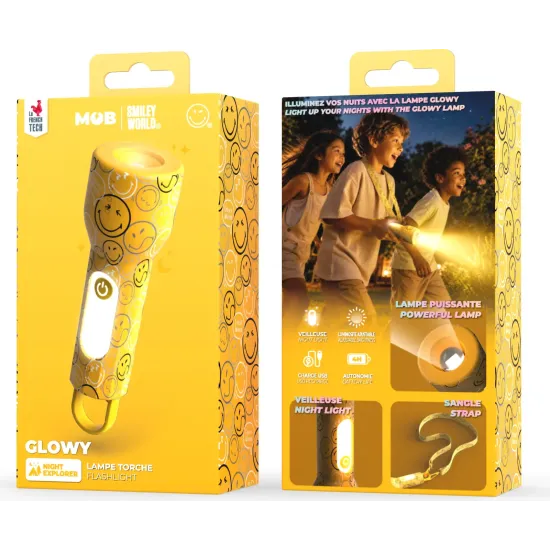 Dětská svítilna MOB Glowy Smiley Flashlight žlutá