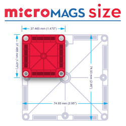 Magnetická stavebnice microMAGS Travel Set 26 dílů