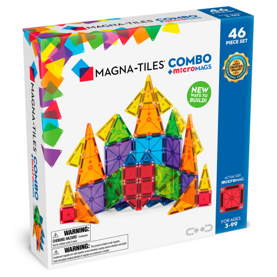 Stavebnice Magna-Tiles kombinuje velké a malé dílky.