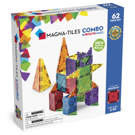 Stavebnice Magna-Tiles kombinuje velké a malé dílky.