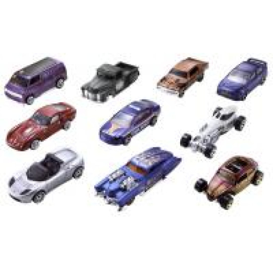 Kolekce 10 Hot Wheels® autíček s detailním designem a poutavými barvami