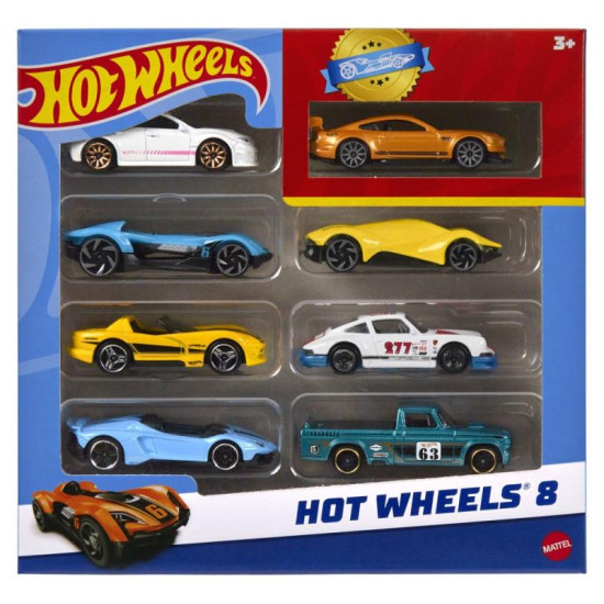 Sada 8 ks Hot Wheels® autíček připravených na závody