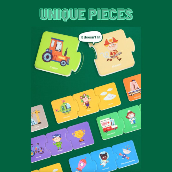 Originální sada puzzle vyrobená speciálně pro děti od 18 měsíců.