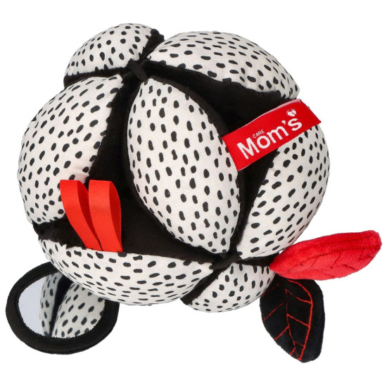 Textilní míček výborný pro děti již od narození. Stimuluje zrak a rozvíjí jemné motorické dovednosti.