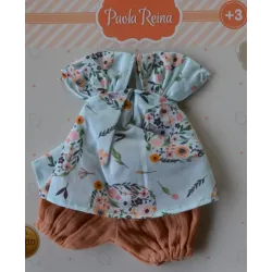 Oblečení pro panenku Roxana v květovaných šatech 32 cm