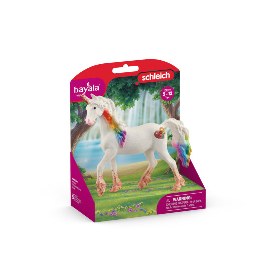 Klisna duhového jednorožce ze světa schleich® BAYALA® se třpytivými stopami a zářivým rohem.