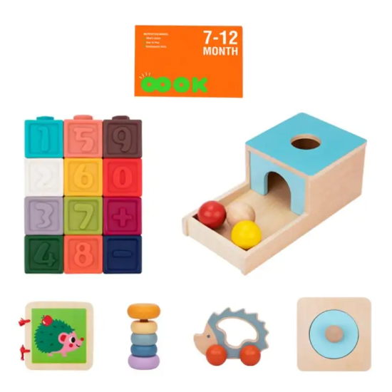 7–12 měsíců Edukační box Mini Montessori hračky pro miminka Tooky Toy