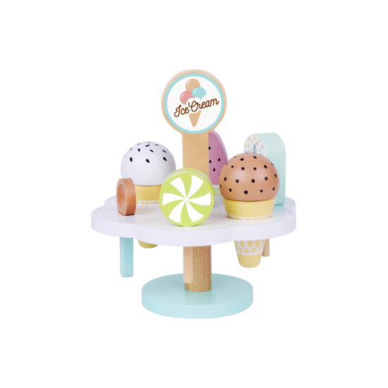 Dřevěný stojan se zmrzlinami Dřevěné jídlo Tooky Toy
