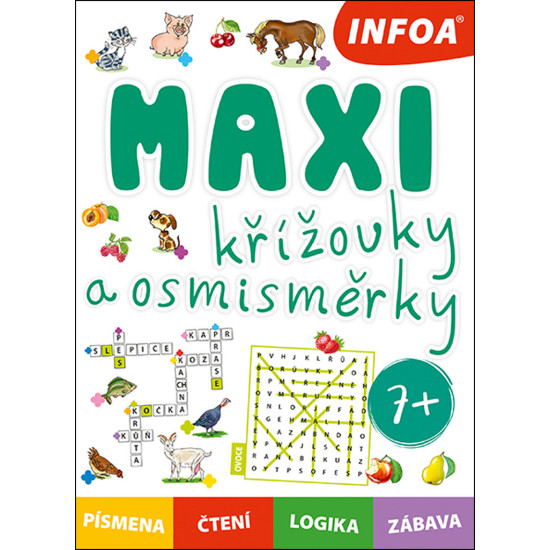 Dětské křížovky a osmisměrky pro zábavu, pro volné chvíle i pro rozvoj logického myšlení, soustředění a představivosti.