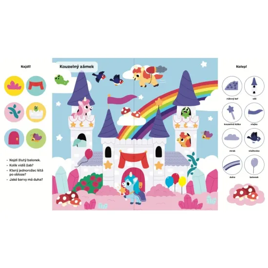 101 věcí k hledání a nalepování Jednorožci