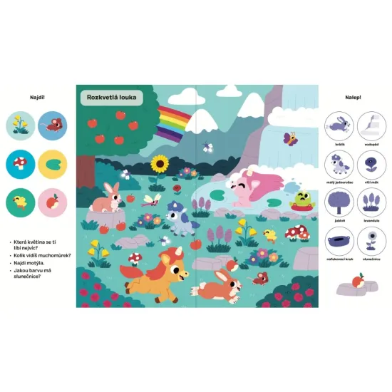 101 věcí k hledání a nalepování Jednorožci