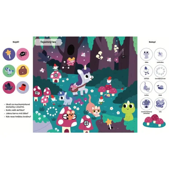 101 věcí k hledání a nalepování Jednorožci