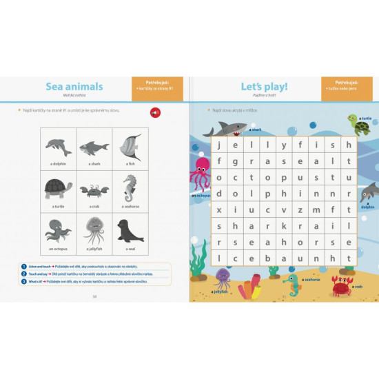 Díky tomuto sešitu Montessori a přiloženým materiálům se vaše dítě hravě naučí anglicky.