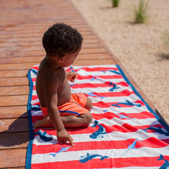 Dětský plážový ručník 135 x 65 cm Velryby Swim Essentials