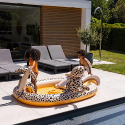 Nafukovací bazén se skluzavkou Leopard béžový 210 cm