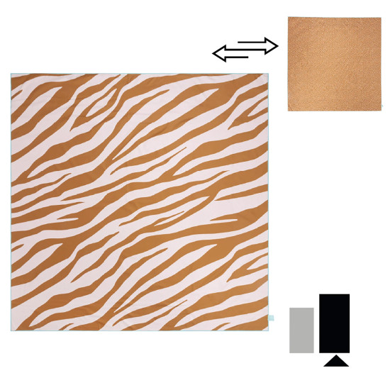 Lehká plážová deka z mikrovlákna 180 x 180 cm Zebra Karamel Swim Essentials