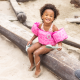 Dětská Plovací vesta s rukávky Leopard růžový 2–6 let Swim Essentials