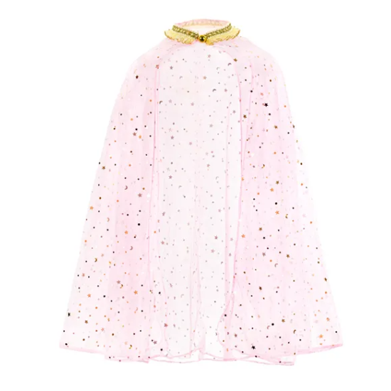 Kouzelný plášť Růžový s hvězdičkami je dokonalým doplňkem pro každou malou princeznu.
