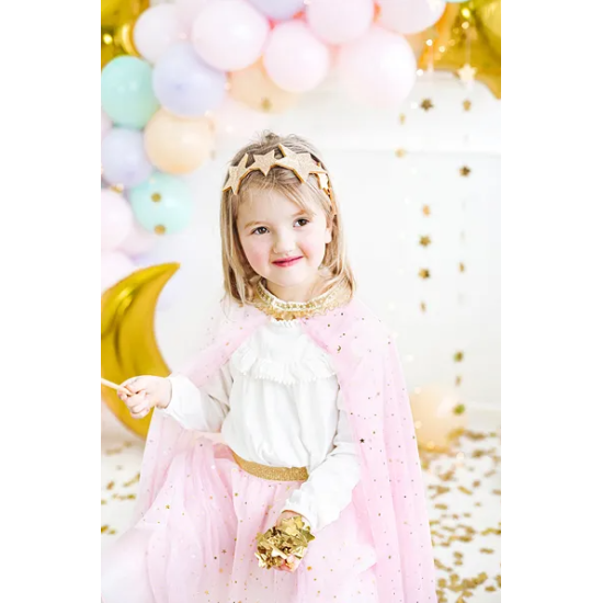 Kouzelný plášť Růžový s hvězdičkami je dokonalým doplňkem pro každou malou princeznu.