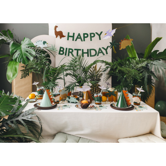 Papírové talíře s motivem dinosaura oživí každou párty.