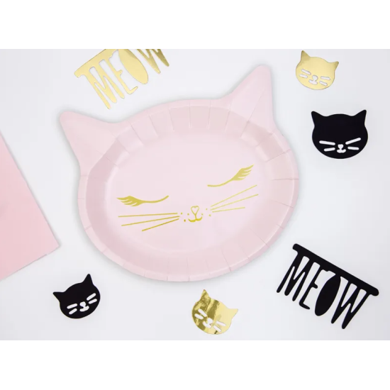 Narozeninové talíře na dětskou oslavu s motivem kočka.