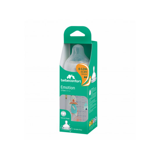 Kojenecká láhev Emotion 270ml 0-12m White