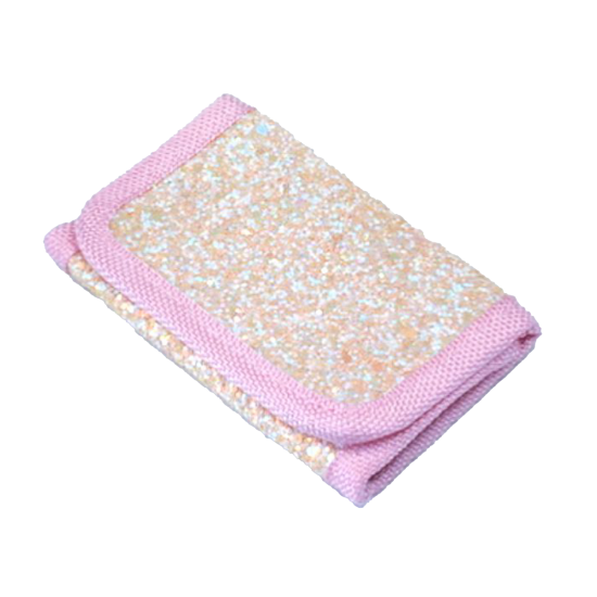 Třpytivá dětská peněženka na suchý zip Růžová Busy Lizzie.