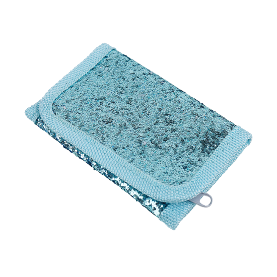 Třpytivá dětská peněženka na suchý zip Modrá Busy Lizzie.