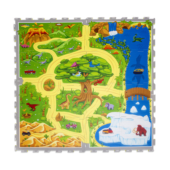 Vytvořte si fantastické puzzle safari s odnímatelnými dinosaury.