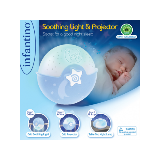 Noční lampička s projekcí pro klidný spánek vašeho miminka.