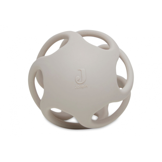 Silikonové kousátko ve tvaru míčku usnadní miminkům prořezávání zoubků.