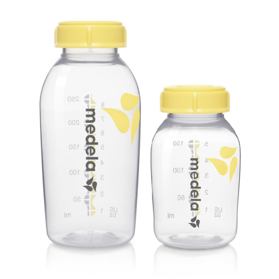 Medela láhve na mateřské mléko, bezpečné skladování, sada lahví 150 ml a 250 ml, kompatibilní s Medela odsávačkami.