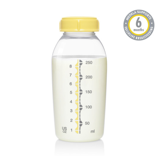 Medela láhve na mateřské mléko, bezpečné skladování, sada lahví 150 ml a 250 ml, kompatibilní s Medela odsávačkami.