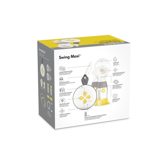 Medela Swing Maxi™ NEW elektrická odsávačka na dvě prsa s technologií 2-Phase Expression™, prsními nástavci PersonalFit Flex™ a rychlým USB-C nabíjením, navržená pro efektivní a pohodlné odsávání.