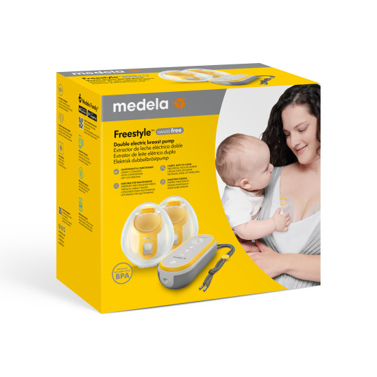 Freestyle™ Hands-free odsávačka s průhlednými sběrnými nádobkami pro diskrétní a pohodlné odsávání mléka v kojících podprsenkách.