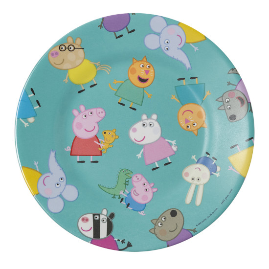 Modrý talířek pro děti Peppa Pig Prasátko Pepina 20 cm Petit Jour