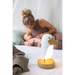 Dětská lampa s bluetooth reproduktorem Ptáček Bílý
