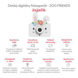 Dětský digitální fotoaparát Zoo Friends Zajíček