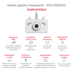 Dětský digitální fotoaparát Zoo Friends Jednorožec