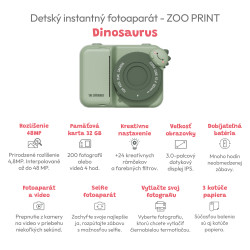 Dětský instantní fotoaparát Zoo Print Dinosaurus