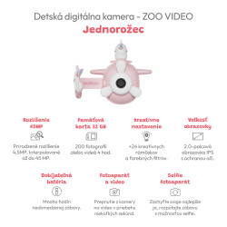 Dětská digitální kamera Zoo Video Jednorožec