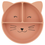 Dětský silikonový talíř s přísavkou Kočka