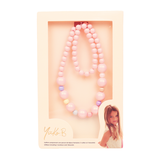 Náhrdelník a náramek Perly v růžové barvě jsou ideálním dárkem pro malou slečnu.