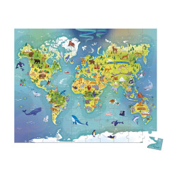 Puzzle v kufříku Mapa světa 100ks